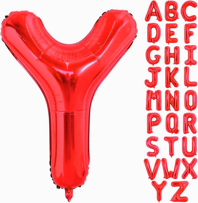40 Inch Large Red Letter Y Balloons Alphabet Y Letter Balloons Foil Mylar Big Letter Balloons for Birthday Party Anniversary New Year Graduation Wedding Decorations