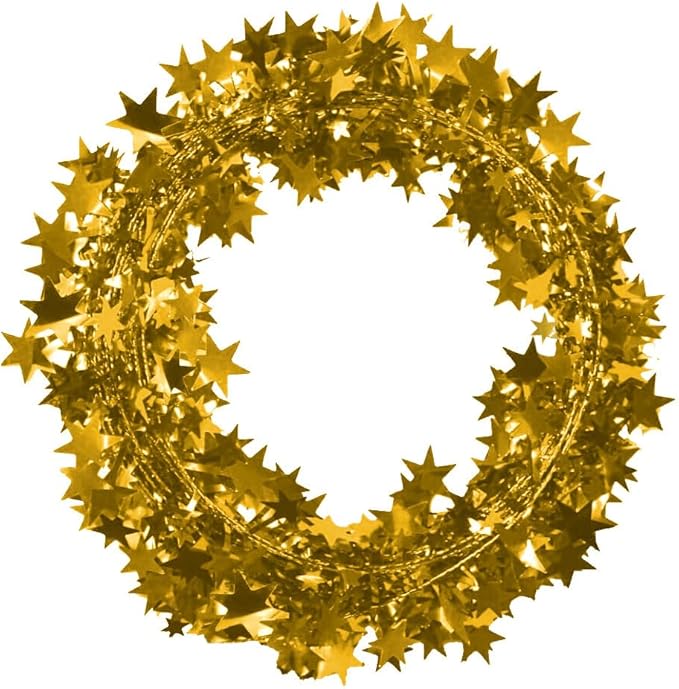 PMU 25 Ft Star Wire Shiny Garland Gold - Halloween, Christmas Party, Wedding, Birthday, Festive Home Decoration Ornament Gold