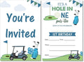 Soiceu Blue Golf 1st Birthday Party Invitations with Envelopes Set of 20 Par-Tee Golf First Birthday Invites Fill in Blank