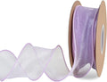 TONIFUL 1-1/2 Inch Wide Light Purple Violet Wired Chiffon Ribbon Sheer Organza Ribbons for Crafts Floral Bouquets Wedding Car Party Decorations Valentine's Day Gift Wrapping Bow Making Tree Wreaths