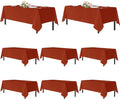 sancua Thanksgiving Tablecloths for 6 Foot Rectangle Tables, 8 Pack Burnt Orange - Washable Polyester Fabric Fall Table Cloth for Holiday Party, Birthday, Banquet Reception, 54x108 Inch Rust