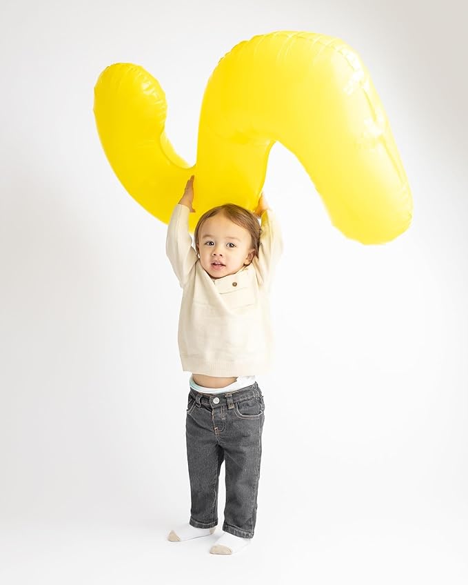 Yellow Number 2 Balloon 40 Inch, 2 Balloon Number, 2nd Birthday Decorations for Baby Girls Boys Toddlers