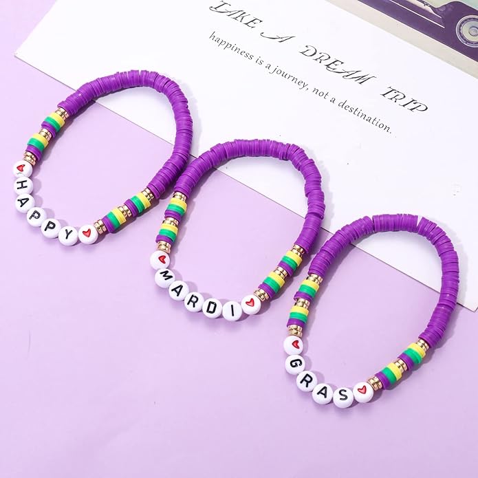 Surfer Heishi Bracelets for Women Stackable Rainbow Vinyl Disc Clay Beaded Stretch Bracelets Elastic Layering Friendship Bracelets Boho Summer Beach Jewelry