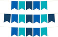 Andaz Press Hanging Pennant Banner with String, Royal Blue, Turquoise Aqua, Navy Blue, 1-Set, 24 Pennants, Approx. 12-Feet Long