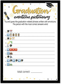 Yangmics Direct 2025 Graduation Party Card,Graduation Table Cards,Graduation Emoticons Pictionary Theme,30PCS Graduation Party Ideas Activities Supplies Decor for Class