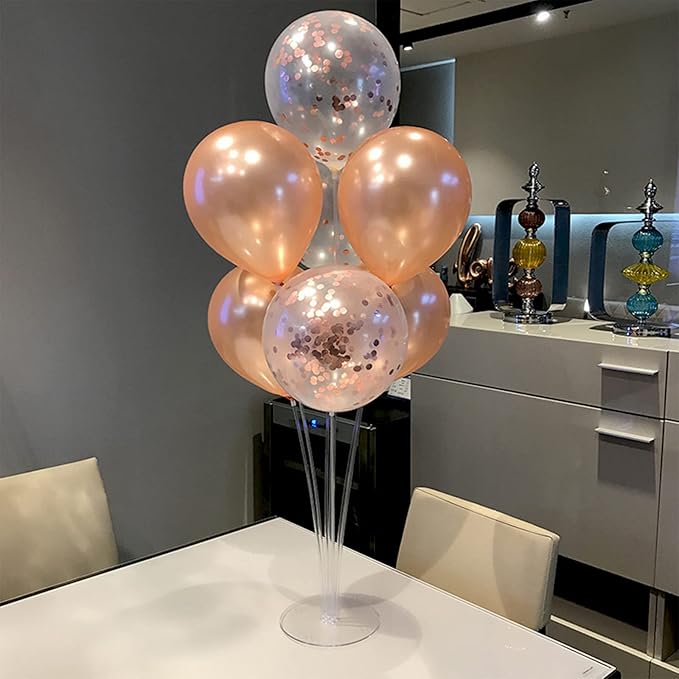 Rose Gold Balloon Stand Centerpiece Table Decorations for Birthday Anniversary Engagement Wedding Bridal Shower Graduation Mother's Day Party Decorations New Years Eve 2026(Rose gold set4)