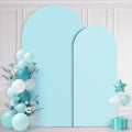 Ledido Wedding Arch Backdrop Cover 6FT 7.2FT Arch Covers 2Set Fitted Stretchy Spandex Round Top Stand Backdrop Cover for Wedding Banquet Ceremony Birthday Party Baby Shower Event Decoration,Light Blue