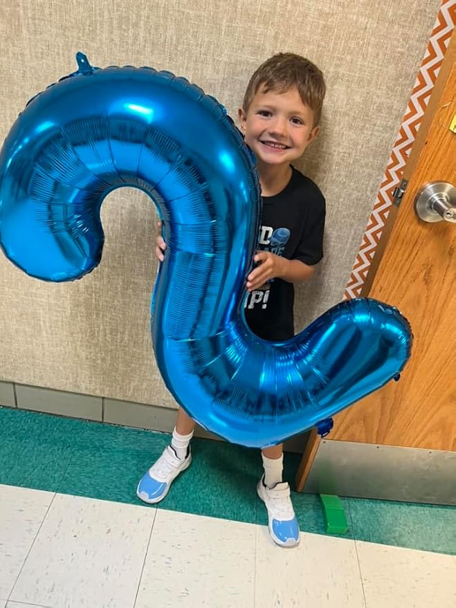 Navy Blue 2 Balloon, Number Balloon 40 Inch, Two Number Birthday Decorations, Second 2nd Birthday Party Supplies, Number 2
