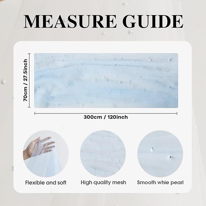 Artoid Mode 3PCS Pearl Blue Gauze Table Runner 120 Inch 10FT, Seasonal Sheer Dining Holiday Wedding Birthday Baby Shower Table Decor for Home Party