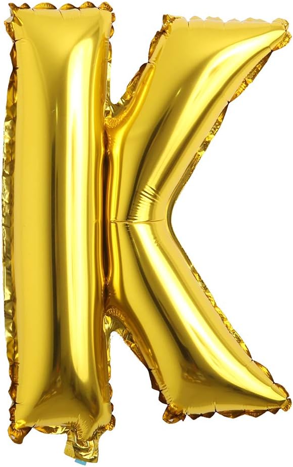 40 inch Letter Balloons Gold Alphabet Number Balloons Foil Mylar Party Wedding Bachelorette Birthday Bridal Shower Graduation Anniversary Celebration Decoration can fly with helium (40 INCH Gold K)