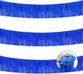 BEISHIDA 3 Packs Metallic Foil Fringe Garland Blue Wall Hanging Tinsel Fringe Banners for Valentine New Year Floats Bridal Shower Wedding Birthday Halloween Holiday Party Decoration(30 Feet)