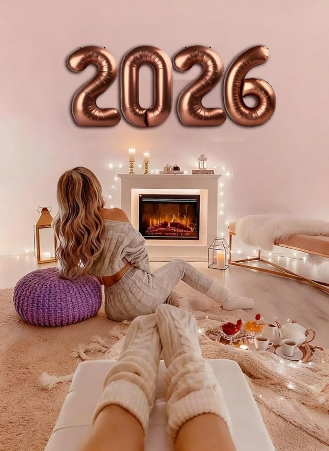 Coffee Brown Number Balloons Party Decorations for 2026, 40 Inch Happy New Years Decorations 2026, Coffee Brown Large 2026 Numbers for Graduation