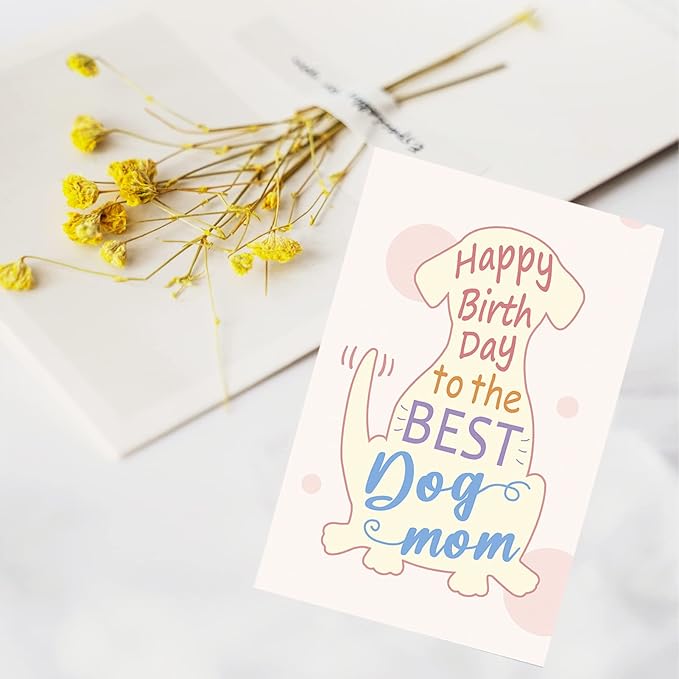 Dog Mom Birthday Card, Cute Greeting Card For Best Dog Mom, Funny Bday Card From The Pooch