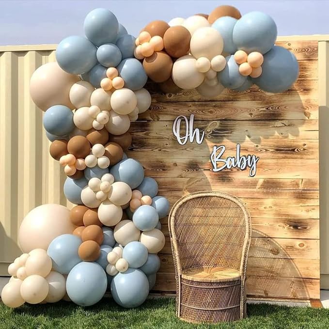 Dusty Blue Balloons Different Sizes Double Stuffed Balloon Garland 18 12 10 5inch Latex Slate Balloon Pastel Blue Balloon Arch Kit for Neutral Birthday Party Decoration Baby Shower