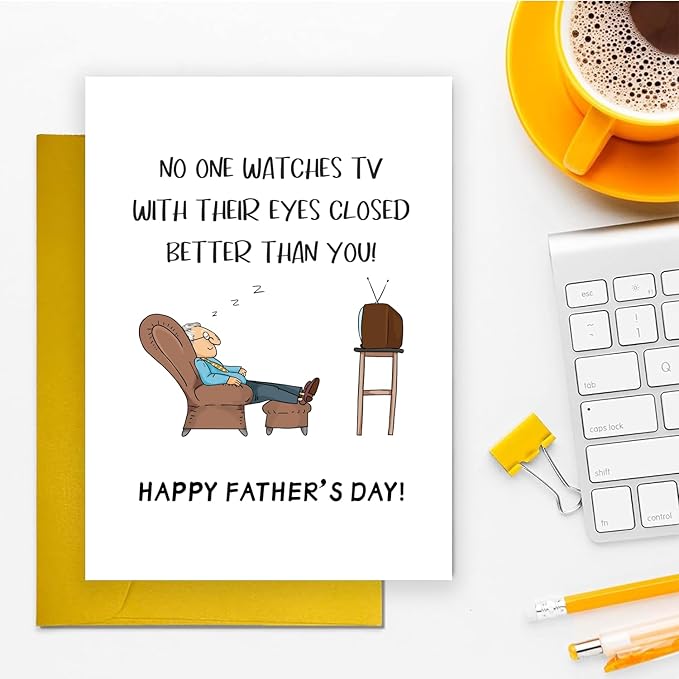 UUEFKTN Funny Fathers Day Card Gifts from Daughter Son, Humor Father's Day Card Gift for Dad Stepdad, Ideal Gift for Fathers Day, Happy Father's Day Card Gift for Dad Grandpa