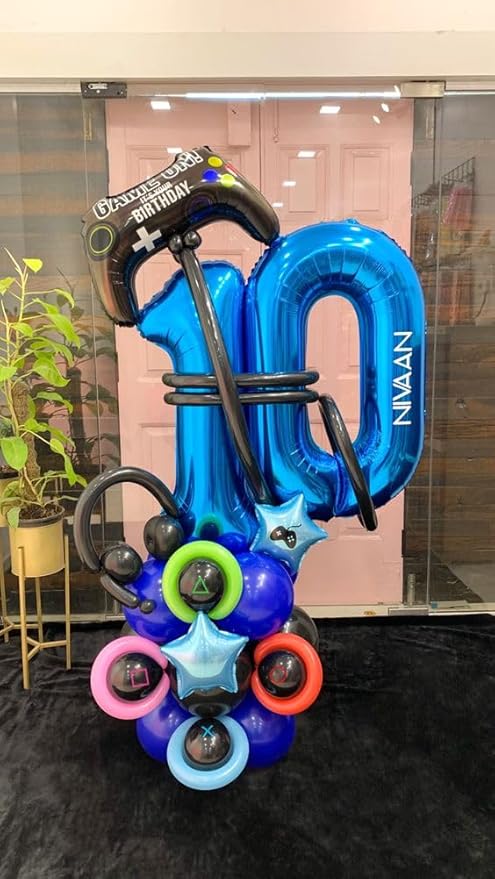 Navy Blue Number Balloon 40 Inch, 0 Number Balloons, 10 20 30 40 50 Numbers Balloon Birthday Decorations, Blue Party Supplies for Boy Men