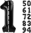 40 Inch Race Car 1 Balloon for First Birthday, 1st Number Balloons Black Race Car Birthday Decorations for Boy Kids Toddler Baby, One Giant Number 1 Balloon