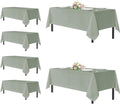 sancua Rectangle Tablecloths for 8 Foot Tables, 6 Pack - Washable Polyester Fabric Table Cloth for Wedding Party, Birthday, Banquet Reception, 60x120 Inch, Sage Green