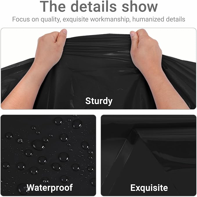MRJ 12 Packs Black Plastic Tablecloths 54x108 Inch, Disposable Rectangle Table Cover for Parties Wedding Buffet & Camping