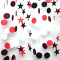 Party Decorations 52 Ft Big Star Garland Circle Dots Garland Paper Backdrop Streamer for Graduation Birthday Bachelorette Engagement Wedding Bridal Shower Baby Shower (Color Set2)