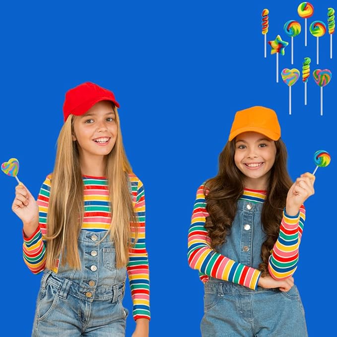 Swirl and Twist Rainbow Lollipop and Ring Mix,(25-Pack) Assorted Flavors, Great for Birthday Parties, Events, and Goody Bag Fillers, Party Favors, Individually Wrapped Suckers (25-Pack)