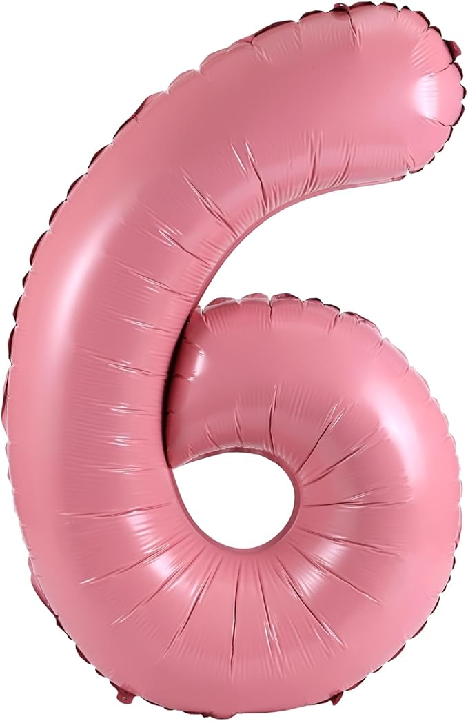 YPSelected 32 Inch Large Foil Helium Number Balloon Birthday Wedding Party 0-9 (Baby Pink, 6)
