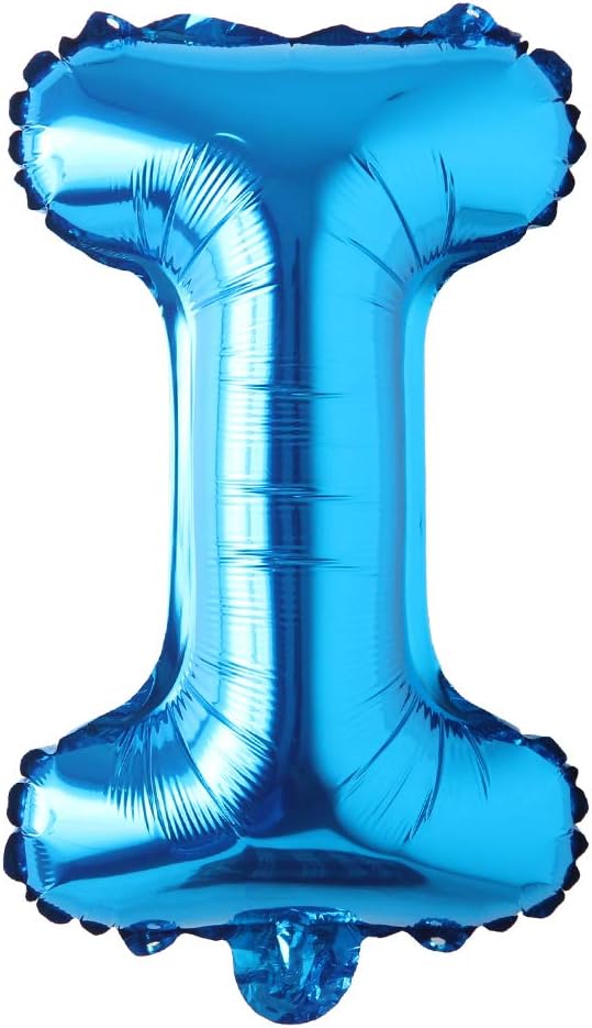 Blue 28 inch Letter Balloons Alphabet Number Balloons Foil Mylar Party Wedding Bachelorette Birthday Bridal Baby Shower Graduation Anniversary Celebration Decoration (Can not Float) (28 inch Blue I)