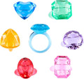Niceup 150pcs Kids Plastic Gem Rings Bulk Toys Princess Party Favor Cupcake Topper Pinata Fillers Parade Throws Bulk Carnival Prizes Acrylic Gemstones Fake Jewel Treasure Toys Goodie Bag Fillers