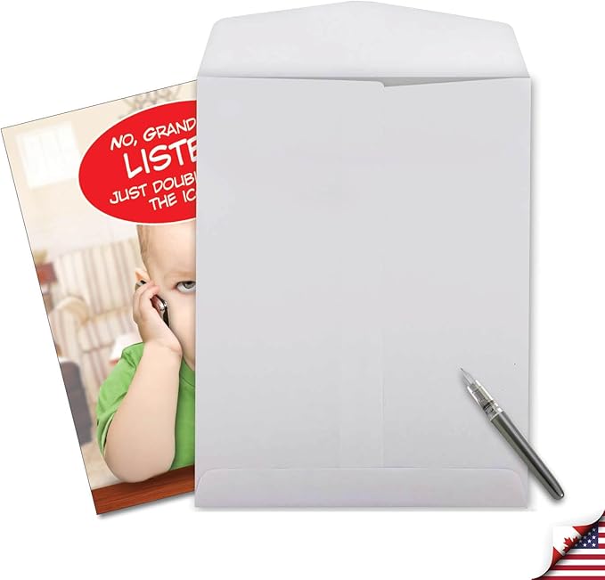 NobleWorks - 1 Jumbo Funny Card for Birthdays (8.5 x 11 Inch) - Cartoon Joke, Humor Bday Card with Envelope - No Grandma Just Double Click J9968