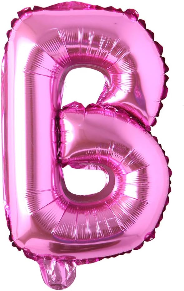 16" inch Single Rose Red Alphabet Letter number Balloons Aluminum Hanging Foil Film Balloon Wedding Birthday party decoration banner Air Mylar Balloons (16 inch Rose Red B)