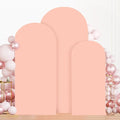 MODFUNS Wedding Arch Cover Set of 3 Dusty Rose Spandex Arches Cover 5ft 6ft 7ft Round Top Arch Backdrop Covers 2-Sided Arch Stand Covers Stretchy Arched Wall Backdrop for Happy Birthday Party Decor