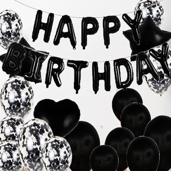 Sweet 18th Birthday Decorations Party Supplies,Black Number 18 Balloons,18th Foil Mylar Balloons Latex Balloon Decoration,Great 18th Birthday for Girls,Women,Men,Photo Props