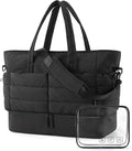 BAGSMART Large Travel Duffel Bag with Shoe Compartment, Puffer Carry-On Gym Weekender Bag for Women, Charcoal