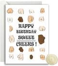 Funny Birthday Cards For Women or Men - Funny Rude Adult Theme Birthday Card for Men Friend - Dirty Adult Friend Birthday Card for Male 'Happy Birthday Sweet Cheeks'