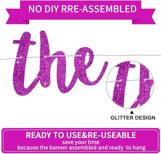 BEISHIDA Glitter Purple The Beginning of A New Chapter Banner, Farewell party decorations,Graduation Sign 2026 Banner,Happy retirement Supplies,Going away party Sign Garland,Graduation banner