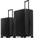 LEVEL8 Luggage Sets 2 Piece, 20/28 inch Hardshell Suitcases Sets, Lightweight Luminous Textured Hardside with Spinner Wheels, Tsa Lock, 2-Piece Set (20/28), Black