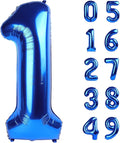 Jumbo Navy Blue Number 1 Balloon 40 Inch, Mylar Foil Number One Balloons for Boy Girl 1st 1 11 21 31 41 51 81 Birthday Party, Giant Balloons Anniversary Graduations Photo Shoot Decorations