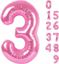 Numbers Balloon 3, 40 Inch Large Pink Balloon for Three Year Old Birthday Decor, 3 13 30 31 Birthday Party Decorations for Wedding Supplies
