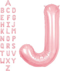 SUWEN 40 Inch Pink Large J Letter Balloons Big Foil Helium Letter Balloons A-Z Jumbo Mylar Happy Birthday Party Decorations for Girl Anniversary Party Supplies