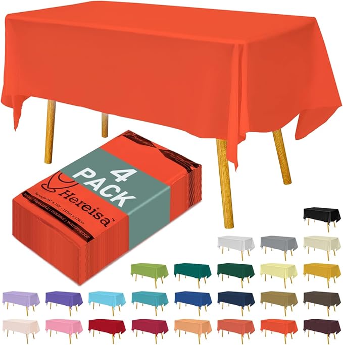 Plastic Tablecloths 4 Pack Rectangle