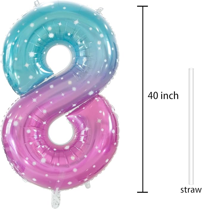Number 8 Balloon, Large number balloons 40 inch, 8th Birthday Party Decorations Supplies 8 Year Old Birthday Sign Decor