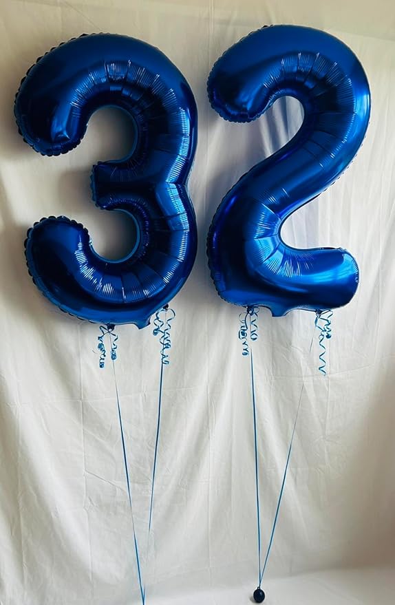 30 Balloon Number, Metallic Blue Number 30th Birthday Balloons 40 Inch, 30 Years Old Metallic Blue Birthday Decorations for Men Women, 30th Anniversary Decorations