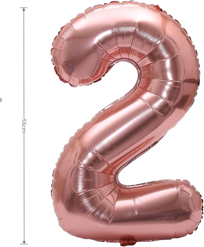 YPSelected 32 Inch Large Foil Helium Number Balloon Birthday Wedding Party 0-9 (Rose Gold, 2)