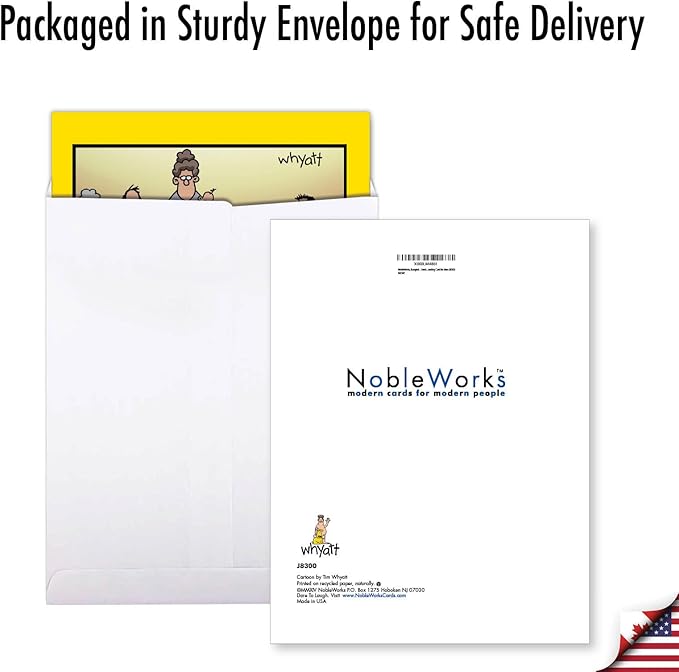 NobleWorks - 1 Large Happy Birthday Card with Envelope (8.5 x 11 Inch) - Funny Cartoon Humor (Buyer Discretion Advised) - Bangkok J8300