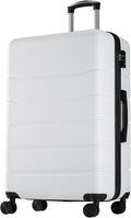 Sweetcrispy Carry on Luggage, Hard Shell ABS Suitcase with Double Spinner Wheels, Lightweight Expandable Rolling Suit Case with TSA Lock, 24 Inch Cream White