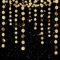 Shining Gold Circle Dots Hanging Garland Sparkling Gold Circle Dots Hanging Streamer Glitter Bunting Banner Backdrop for Wedding Baby Shower Birthday Xmas Decor 40 Feet