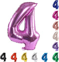 YPSelected 32 Inch Large Foil Helium Number Balloon Birthday Wedding Party 0-9 (Pink, 4)