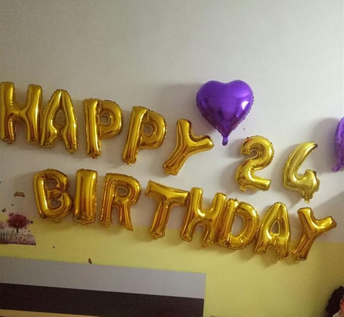 Glanzzeit 16 Inch Gold Balloons Decor Letters A to Z Numbers 0 to 9 for Wedding Prom Birthday Party (Number 4)