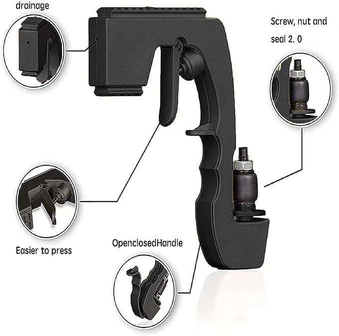UPOFI Champagne Gun，Champagne Gun for Parties - Lightweight Plastic Sprayer with Adjustable rubber plug，Portable &Safe Beer Shooter for Birthdays, Weddings，Easy Clean & Reusable(Black)