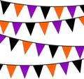 GCQQ 39FT Halloween Triangle Banner - 42Pcs Black Orange Purple Pennant Banners Flag Halloween Cotton Bunting Party Garlands for Porch Classroom Wall Fireplace Indoor Outdoor Decoration